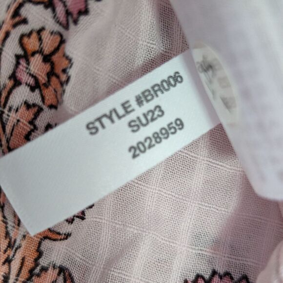 J Crew Soft Gauze Cotton Tiered Beach Pink Floral Ruffled Crinkle Dress sz S NWT - Picture 10 of 13